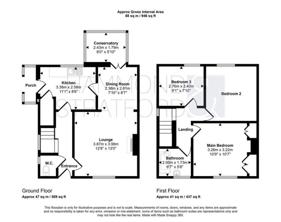 Floorplan for Silfield Avenue, Wymondham