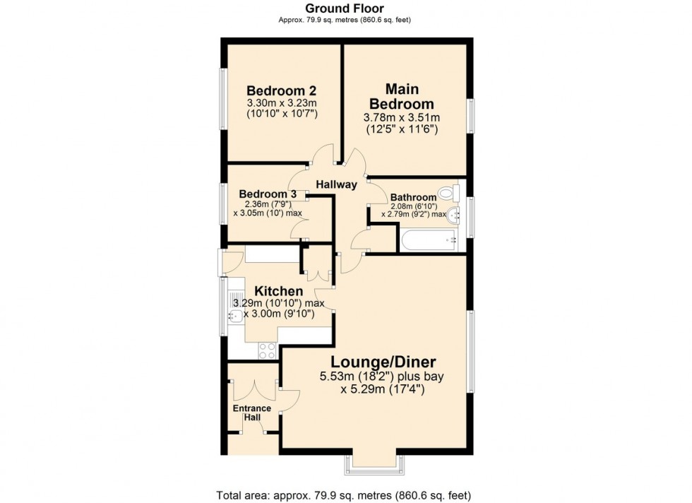 Floorplan for Bailey Close, Hethersett