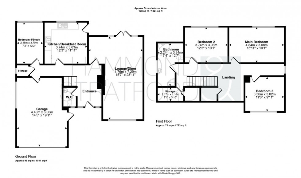 Floorplan for Mill Road, Hethersett