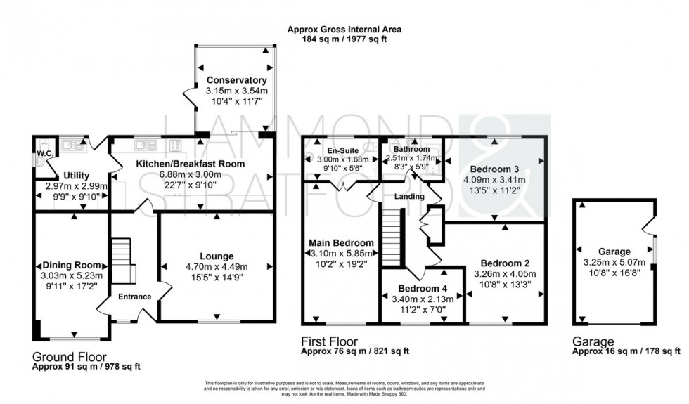 Floorplan for Oak Close, Hethersett