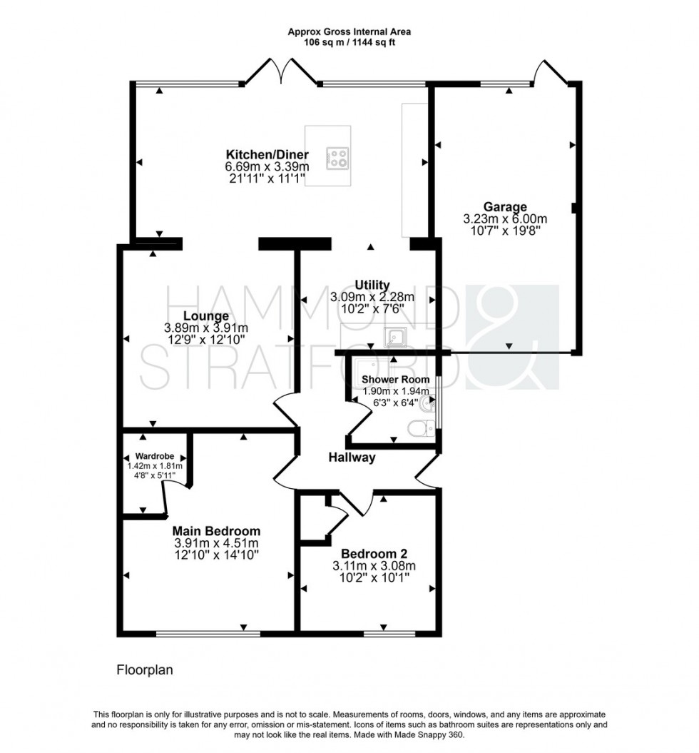 Floorplan for Hardingham Road, Hingham