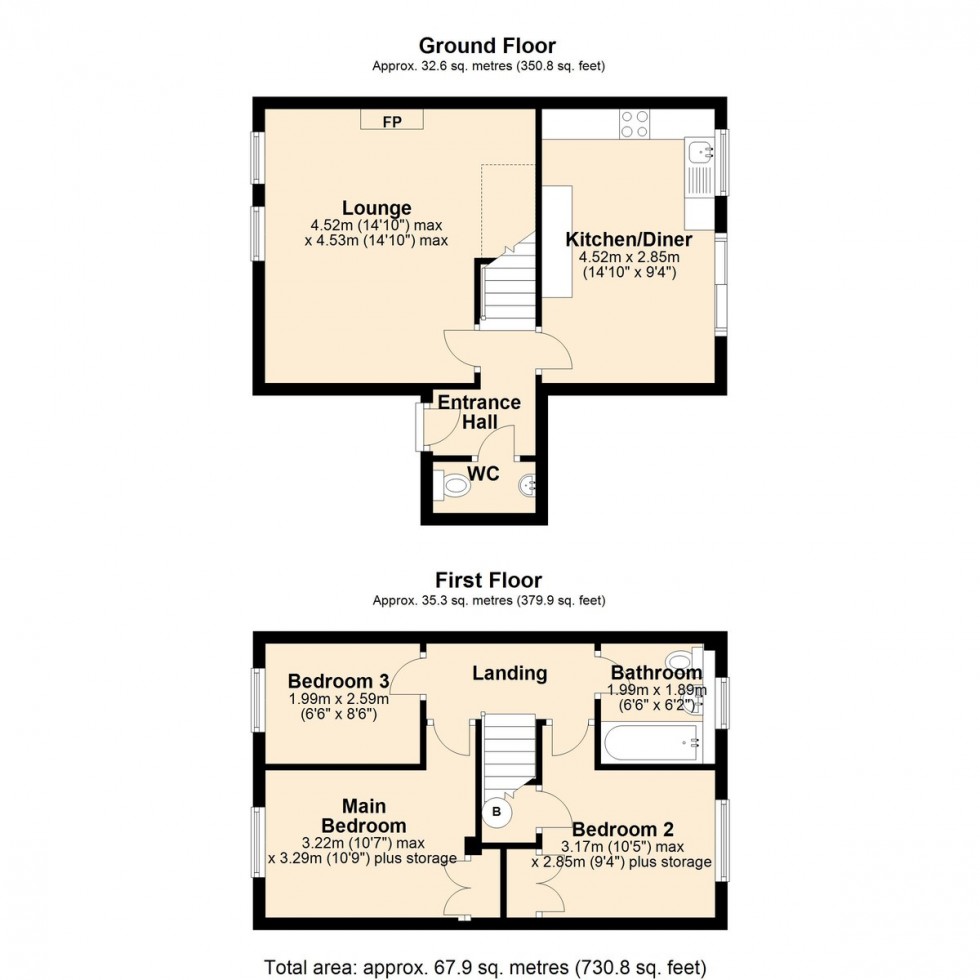 Floorplan for Sorrel Drive, Attleborough