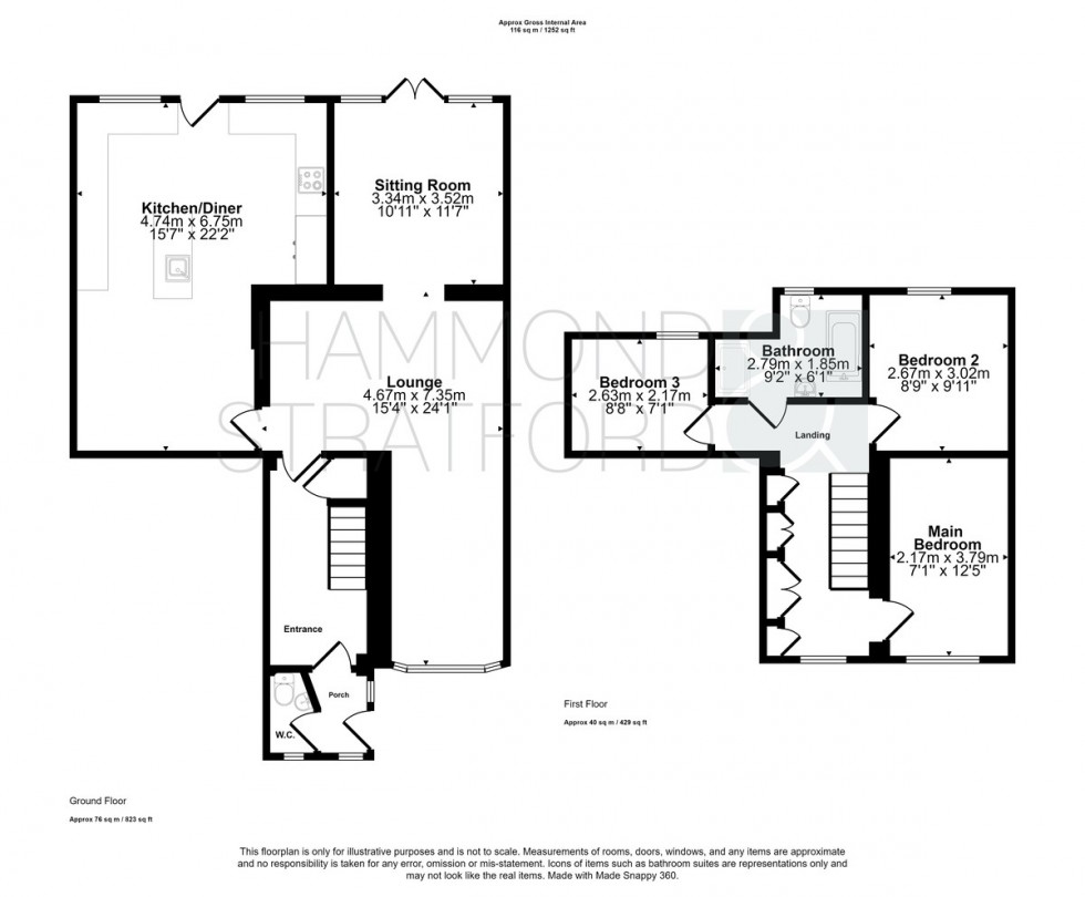 Floorplan for Long Stratton Road, Forncett St Peter
