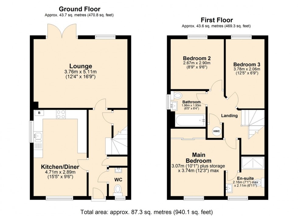 Floorplan for Simpson Way, Wymondham