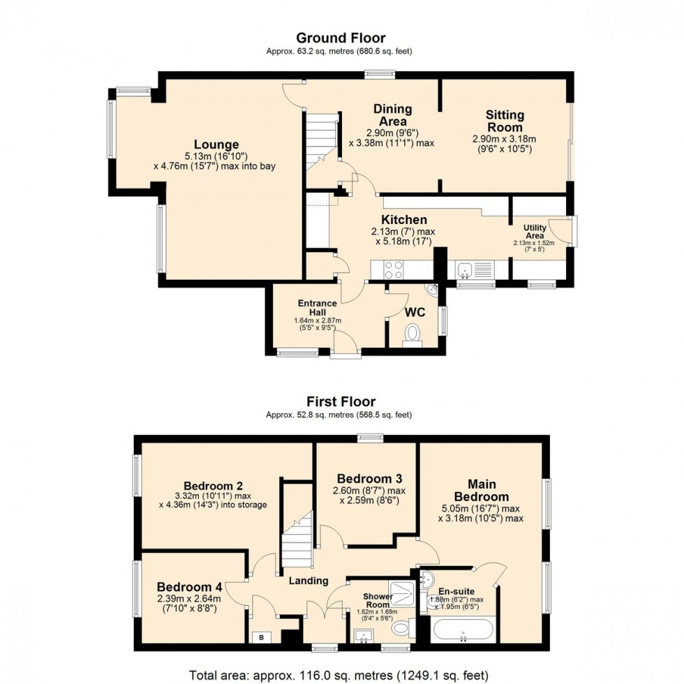 Floorplan for Maple Close, Wymondham