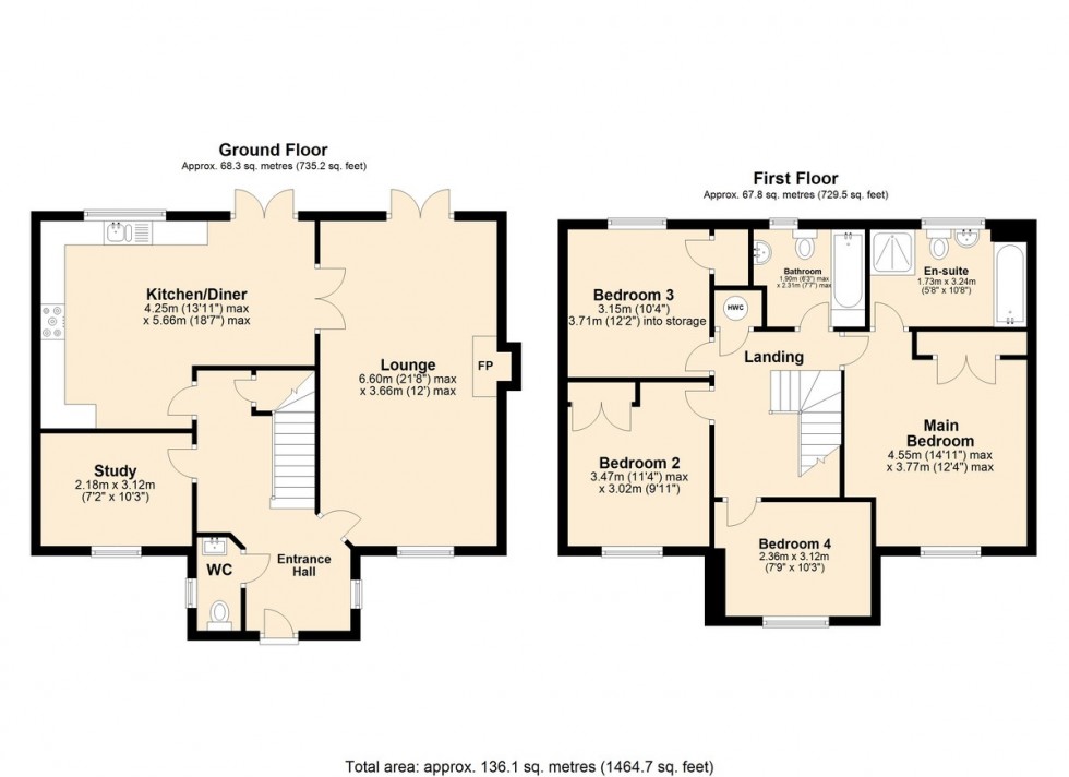 Floorplan for Minnow Way, Mulbarton