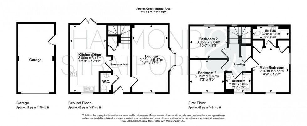 Floorplan for Lancaster Road, Attleborough