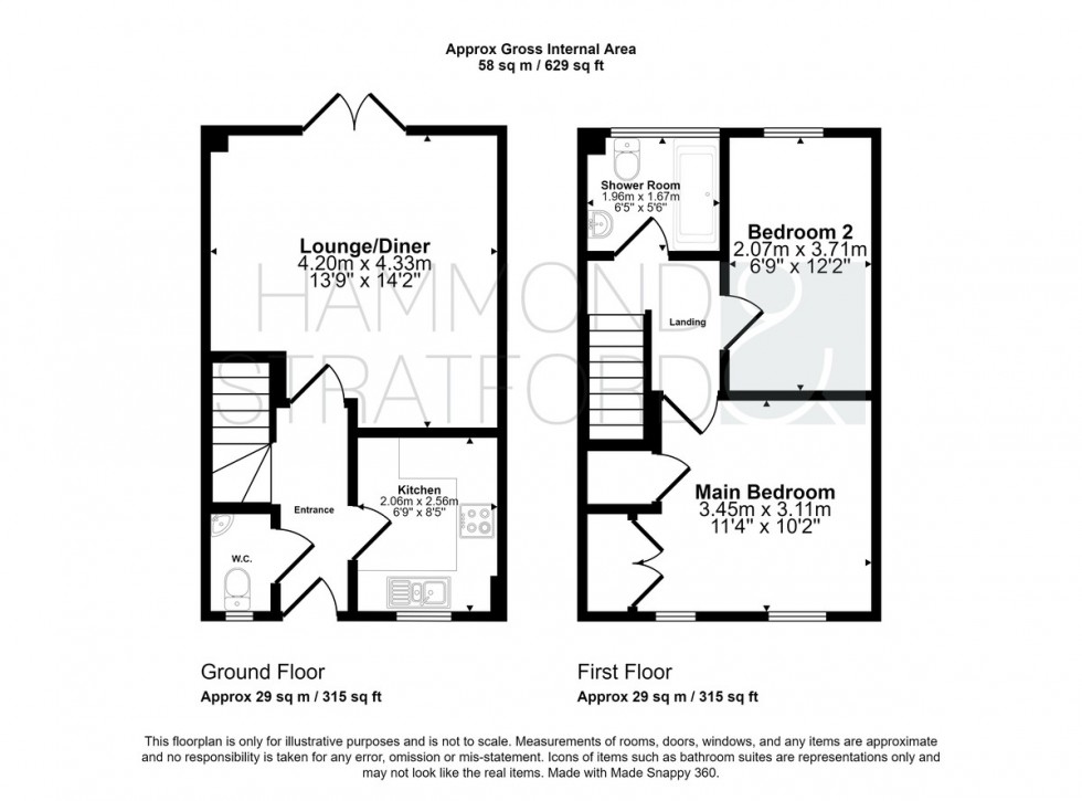 Floorplan for Old Oak Close, Wymondham