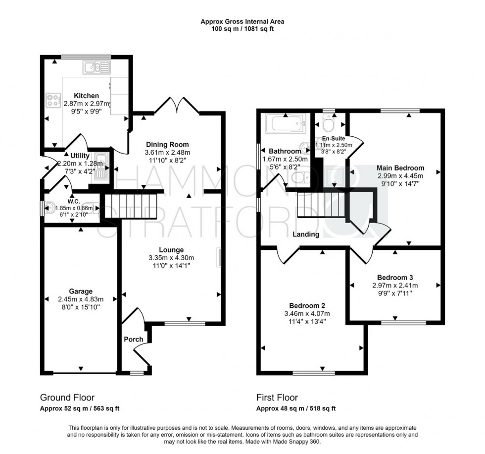 Floorplan for Bracken Drive, Attleborough