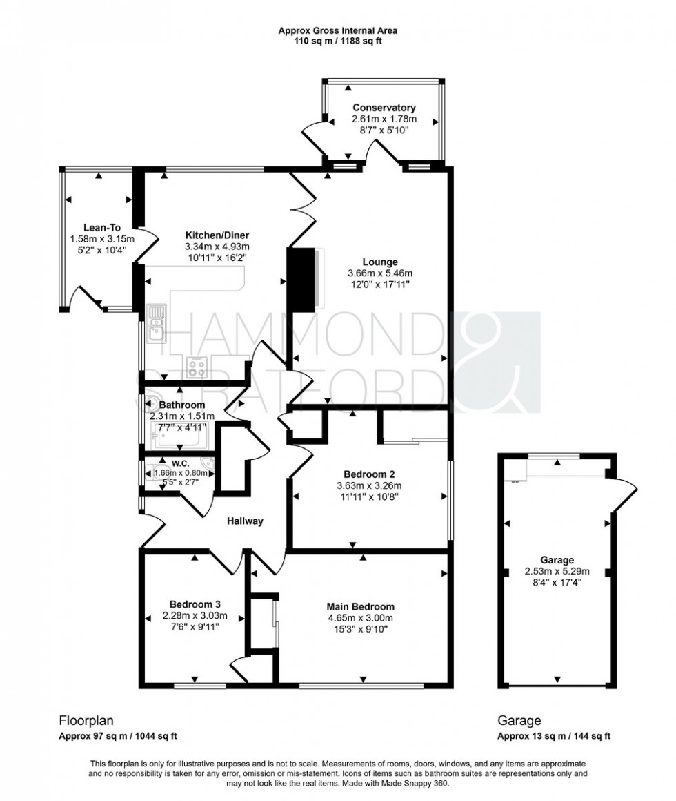 Floorplan for Fairfield Drive, Attleborough
