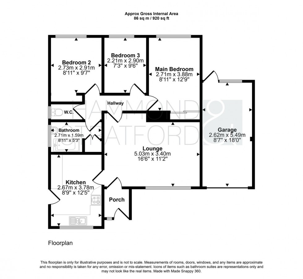 Floorplan for Poplar Way, Attleborough