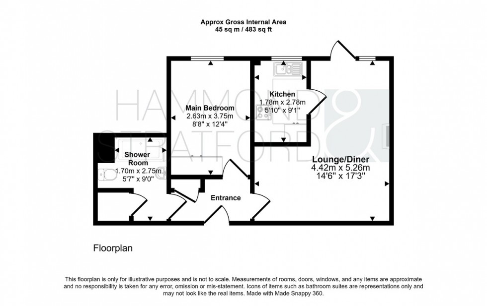 Floorplan for Queens Road, Attleborough