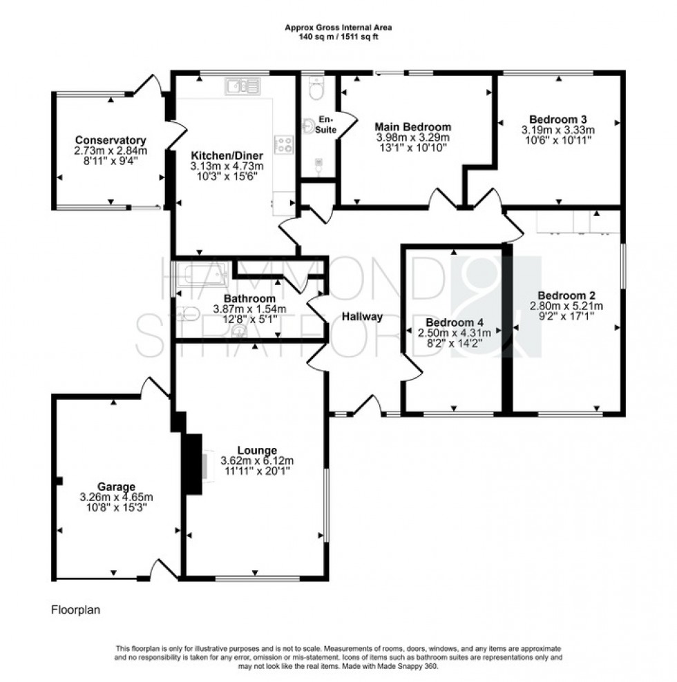 Floorplan for Queens Road, Hethersett
