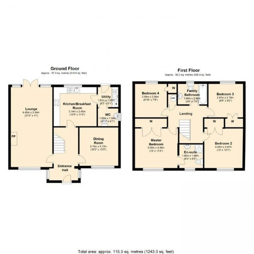 Floorplan for Park Close, Hethersett