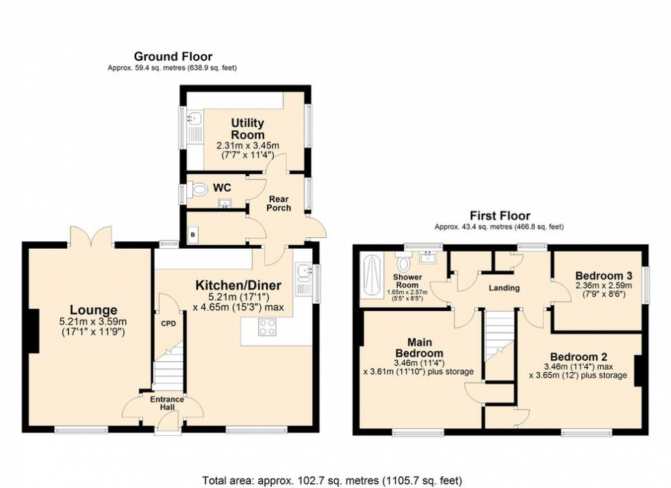 Floorplan for Church Avenue, Little Ellingham