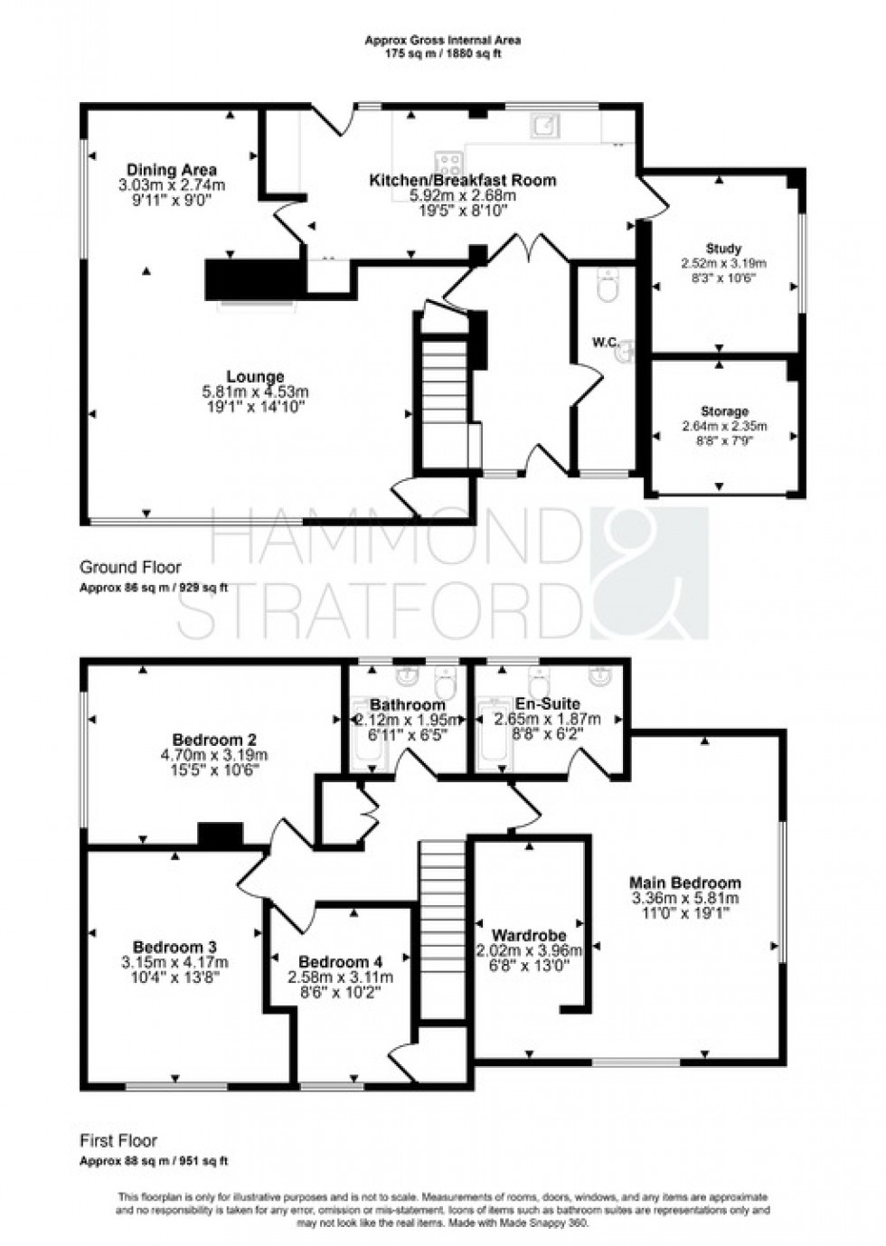Floorplan for Oaklands Drive, Off Colney Lane
