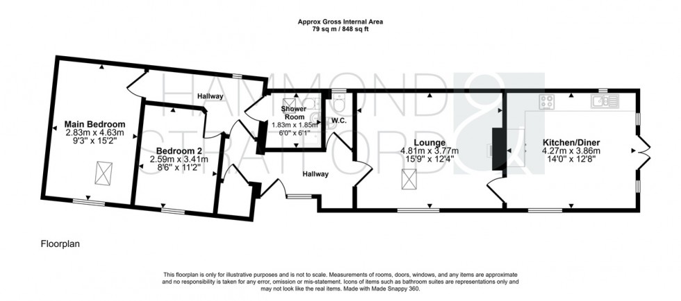 Floorplan for Church Lane, Eaton