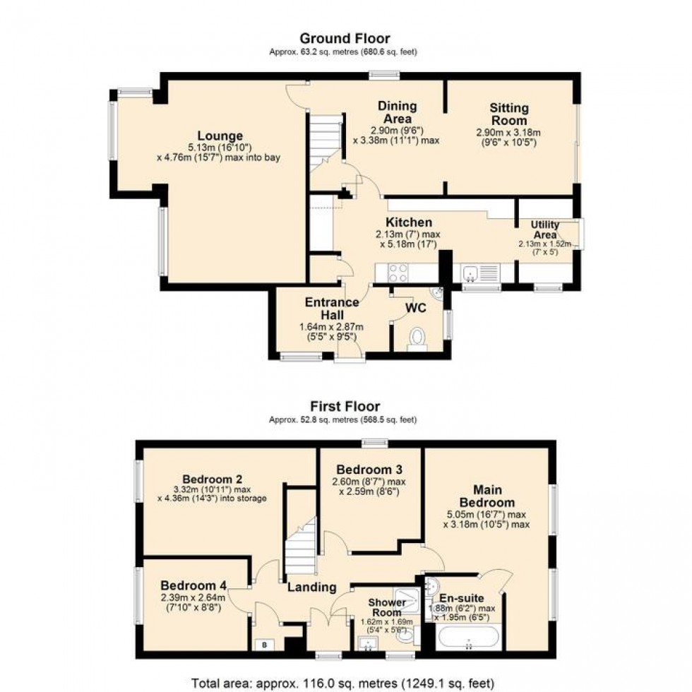 Floorplan for Maple Close, Wymondham