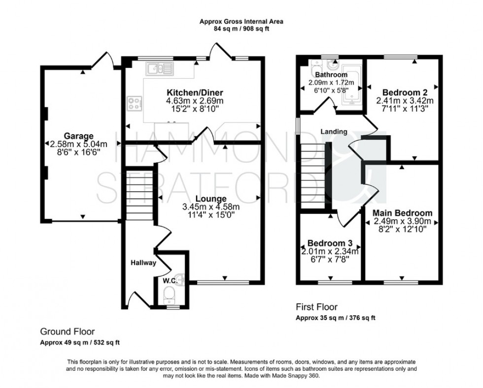 Floorplan for Constable Close, Attleborough