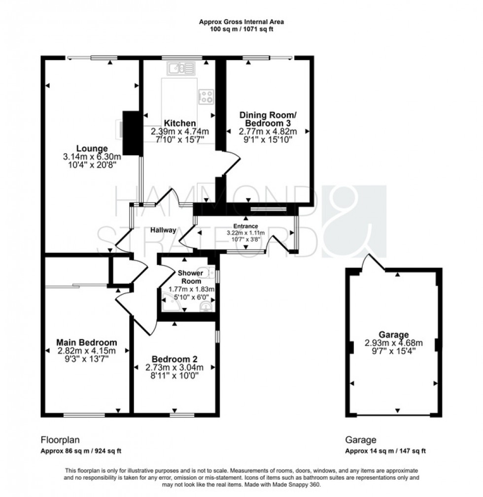 Floorplan for Exmouth Close, Hethersett