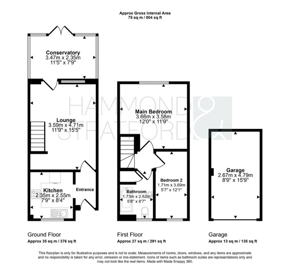 Floorplan for Hazel Road, Attleborough