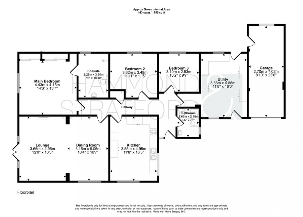 Floorplan for Tulip Close, Attleborough