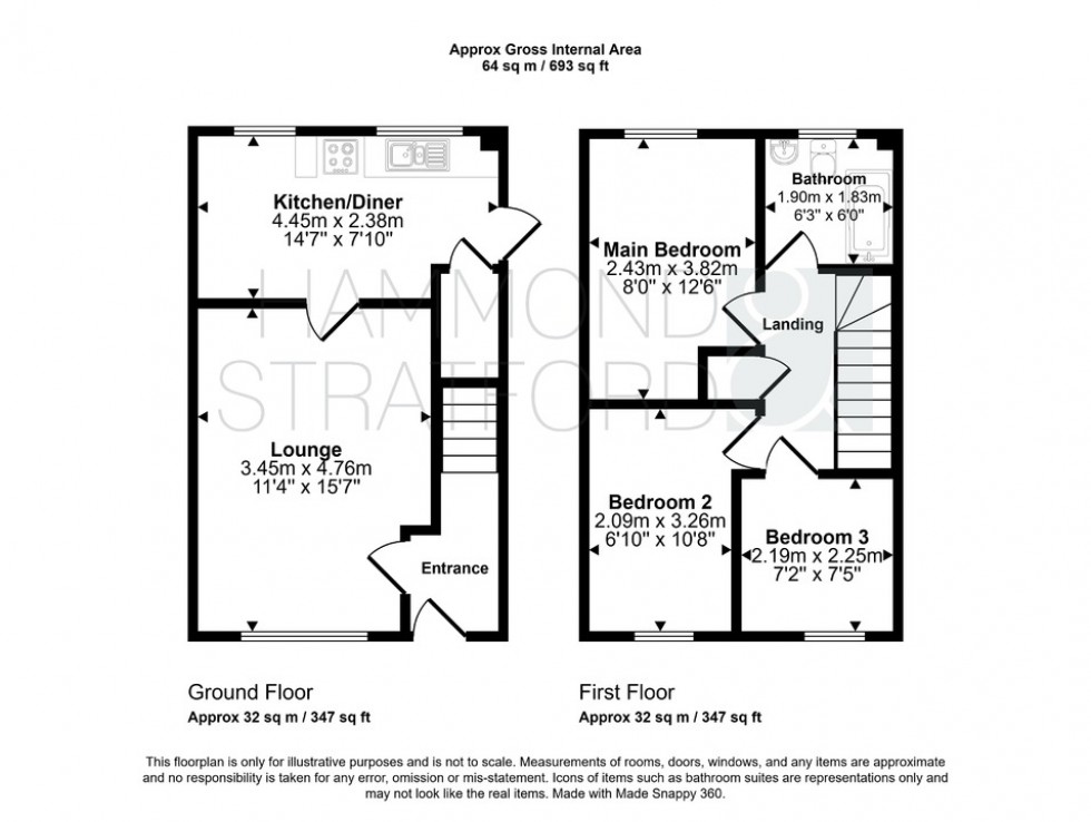 Floorplan for Wilberforce Road, Earlham