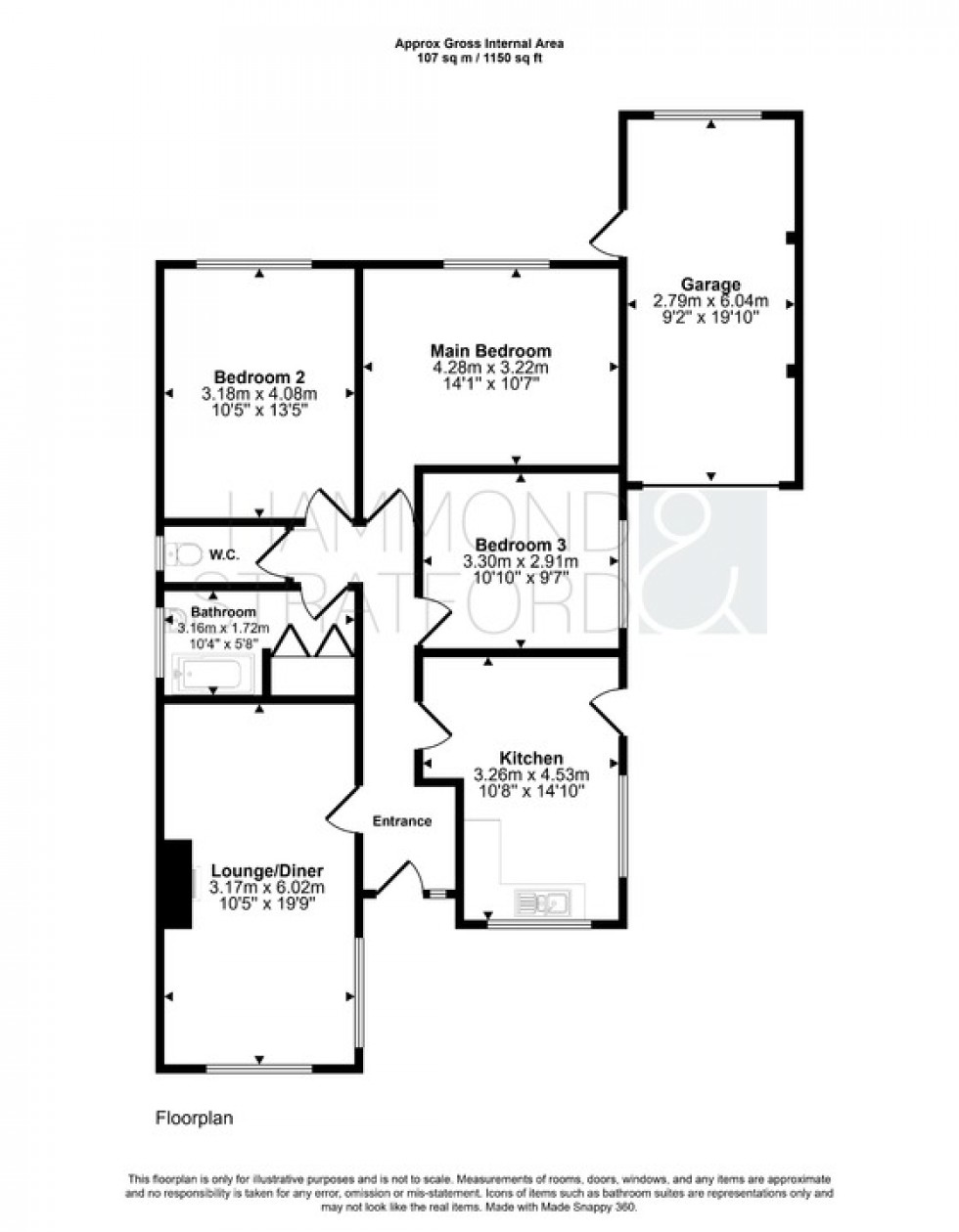 Floorplan for Hargham Road, Attleborough
