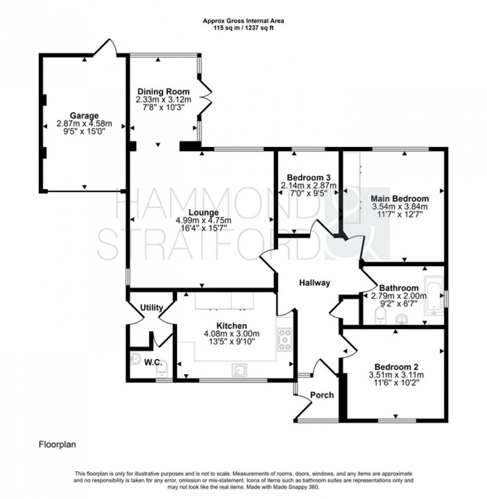 Floorplan for Oakfields Road, Cringleford