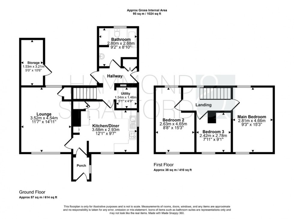 Floorplan for Church Road, Tasburgh