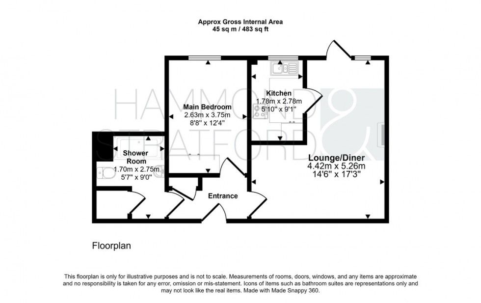 Floorplan for Queens Road, Attleborough