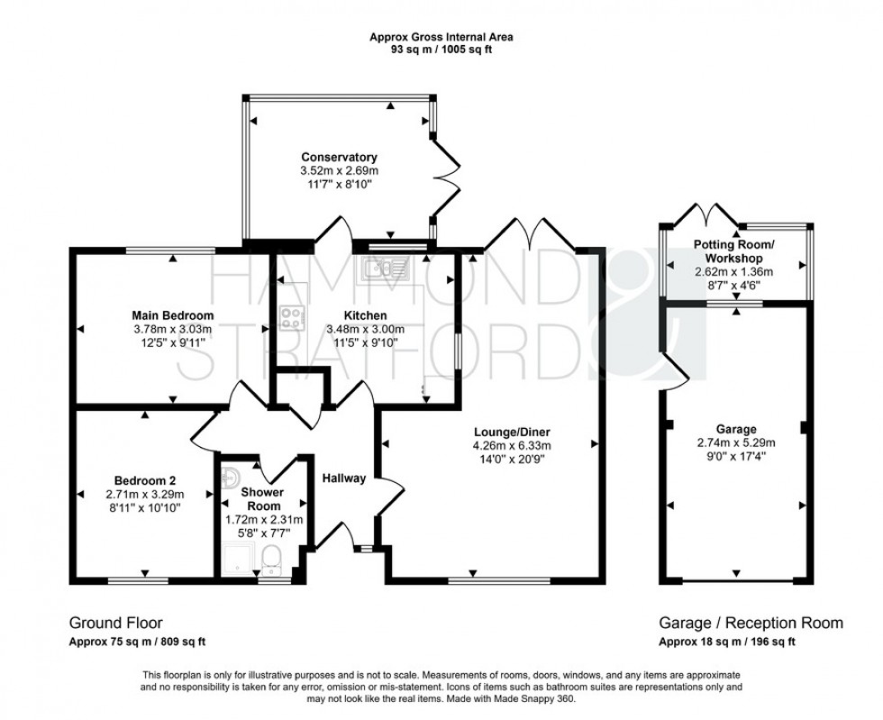 Floorplan for Tulip Close, Attleborough
