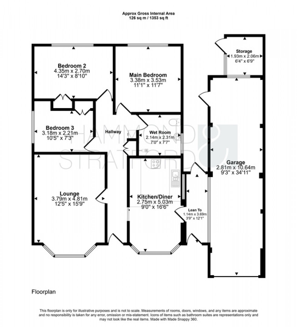 Floorplan for Grove Road, Hethersett