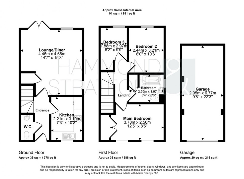 Floorplan for Waller Drive, Attleborough