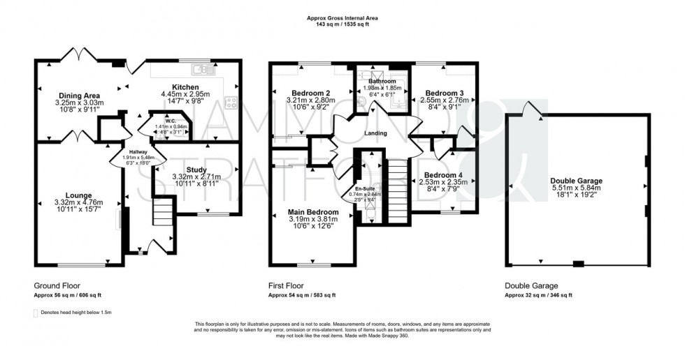 Floorplan for Honeysuckle Way, Attleborough