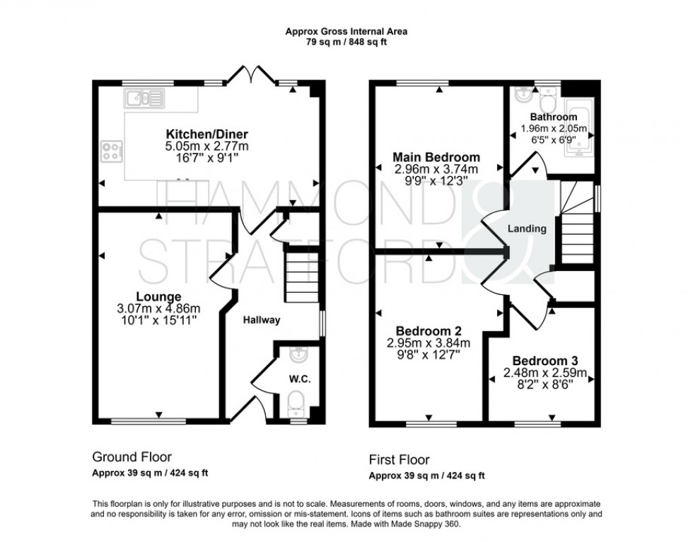Floorplan for Hewer Close, Rackheath