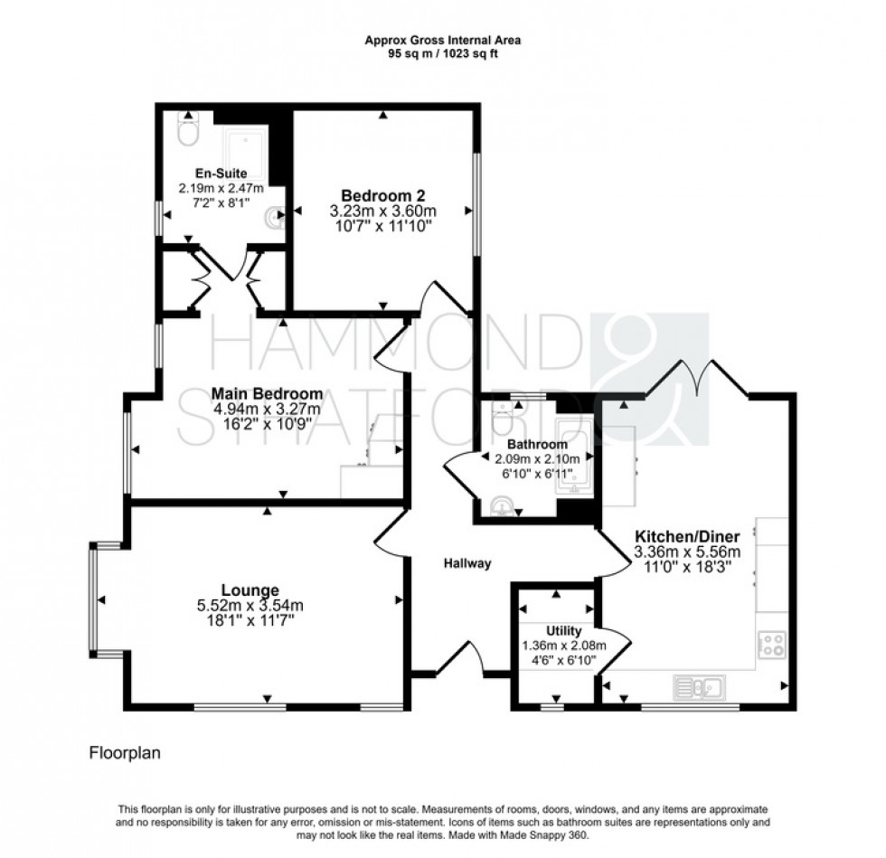 Floorplan for Sutton Drive, Wymondham