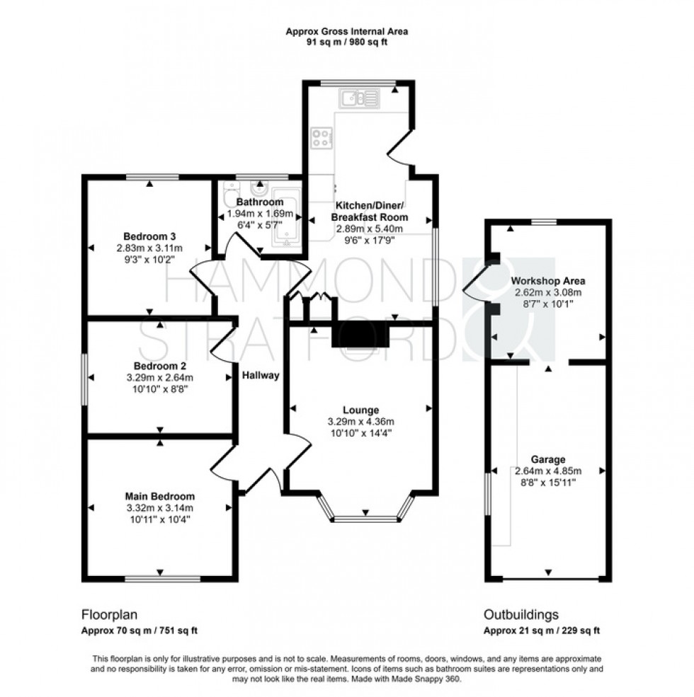 Floorplan for New Road, Hethersett