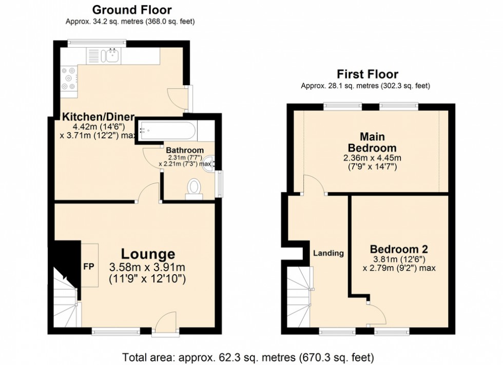 Floorplan for London Road, Attleborough